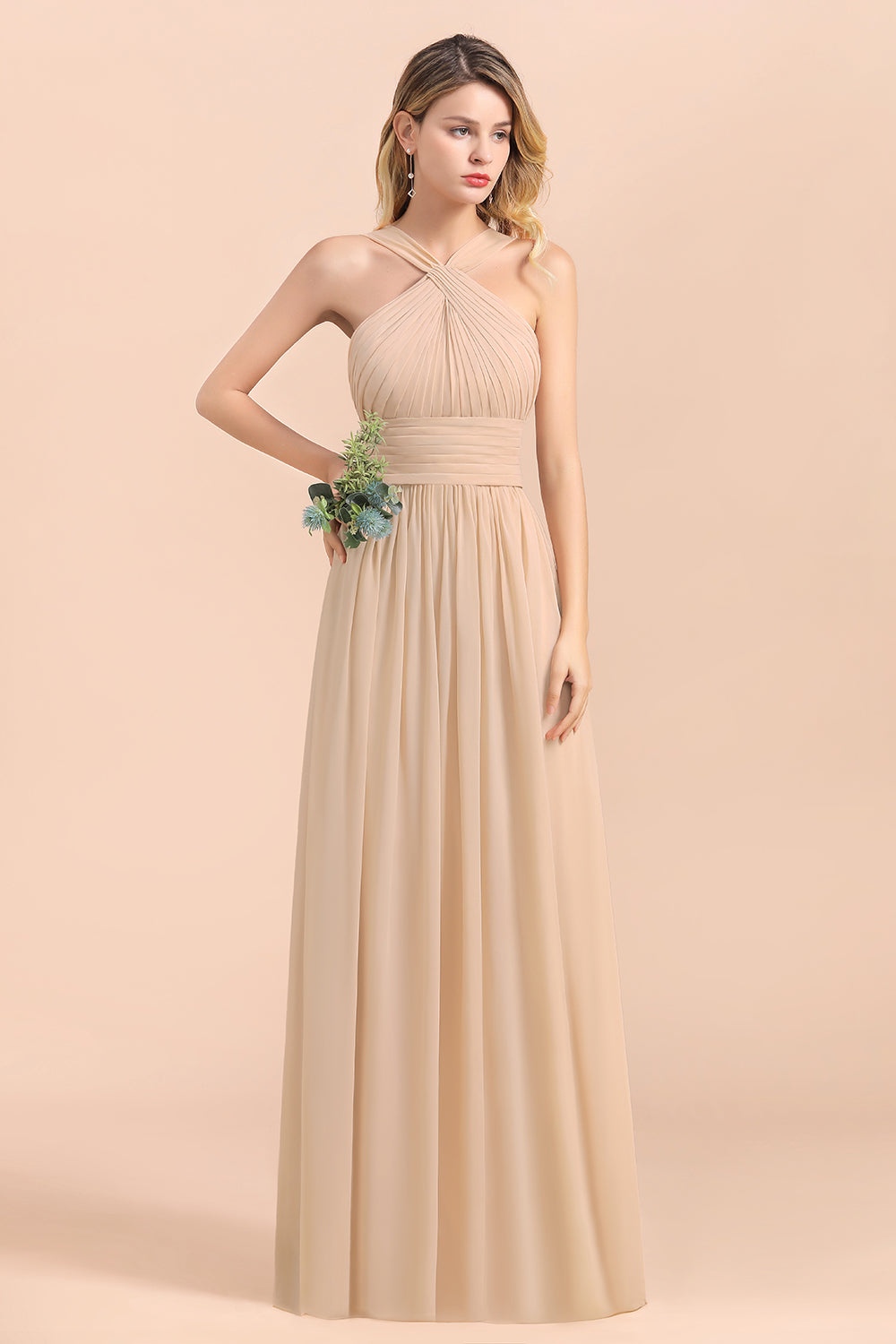 Finden Sie Champagne Brautjungfernkleider Lang Günstig online bei babyonlinedress.de. Kleider Chiffon Kaufen für Sie zur Hochzeit gehen.