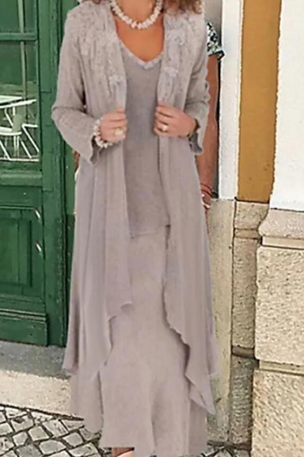 Finden Sie Grau Brautjungfernkleider Mit Jacket online bei babyonlinedress.de. Lange Kleider Für Brautmutter maß geschneidert bekommen.