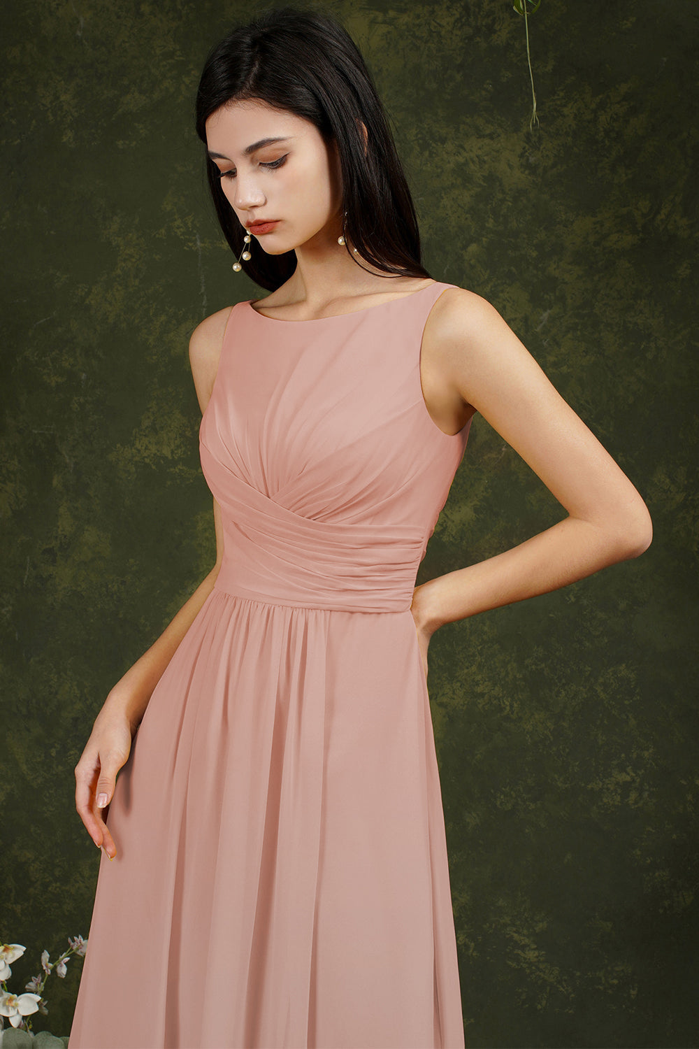 BMbridal Ärmellos Bridesmaid Dress Long With Slit Online