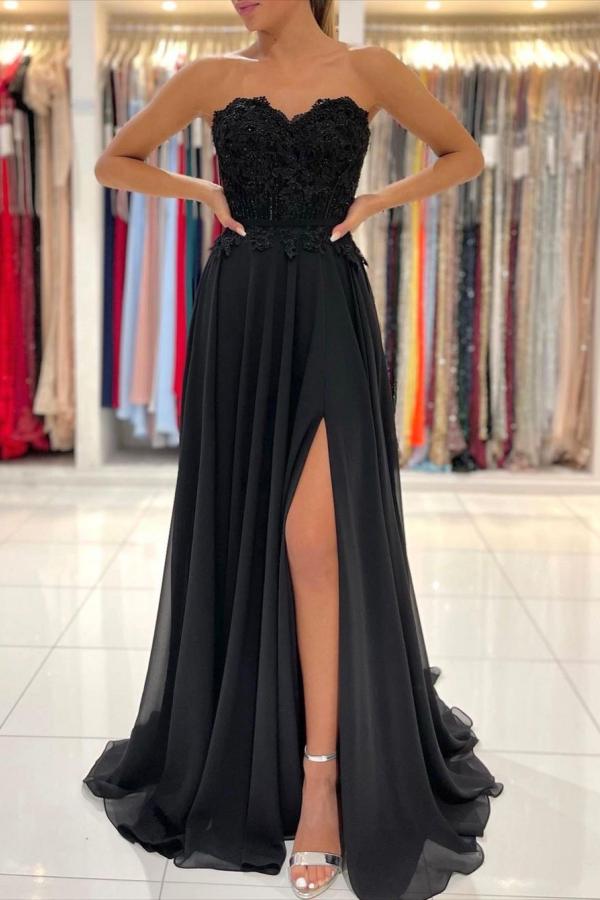 Hier können Sie Schlichte Abendkleider Lang Schwarz online bei Thekleid.de suchen. Abiballkleider mit Spitze nach maß aus chiffon zum abiball gehen.