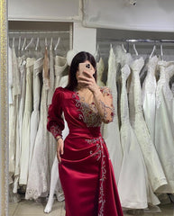 Finden Sie Elegante Abendkleider Lang Weinrot online bei Thekleid.de. Abiballkleider mit Ärmel für Sie zum abiball gehen.