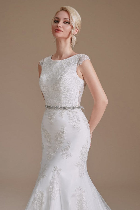 Kaufen Sie Elegante Brautkleider Lang Meerjungfrau mit Spitze online bei babyonlinedress.de mit günstigem Preis.