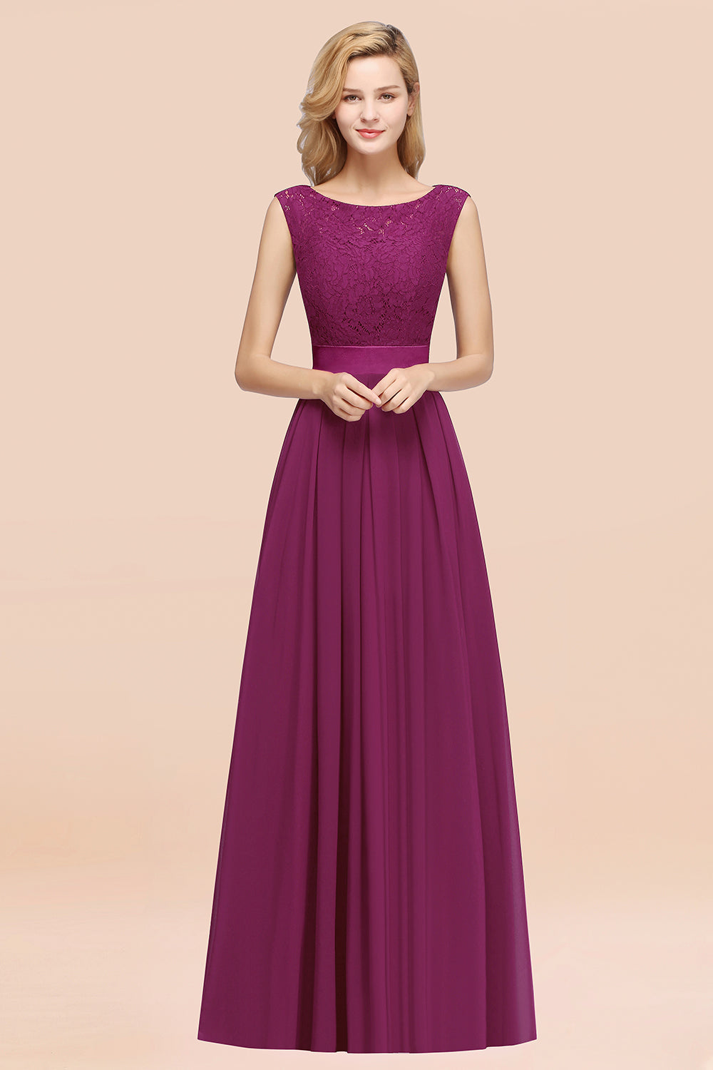 BMbridal Vintage Ärmellos Spitze Bridesmaid Dresses Affordable Chiffon Hochzeit Party Dress Online