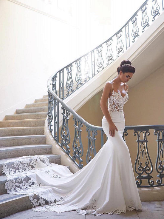 Kaufen Sie Elegante Brautkleid Weiß online bei babyonlinedress.de mit günstig preis. Hochzeitskleid Meerjungfrau Mit Spitze online für Sie zur Hochzeit online.