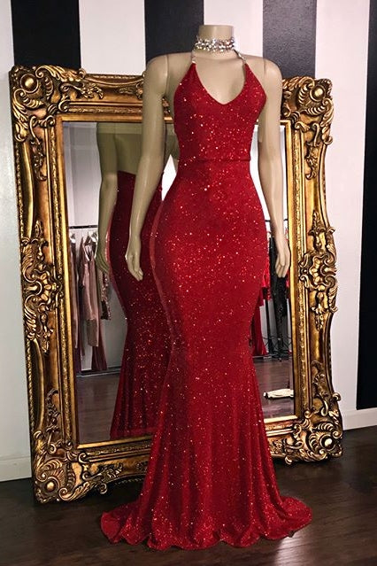 Thekleid.de bietet Große Auswhal von Rotes Abiballkleid Lang Glitzer, Abendkleider Günstig in der Farbe rot nach maß zum abiball gehen.