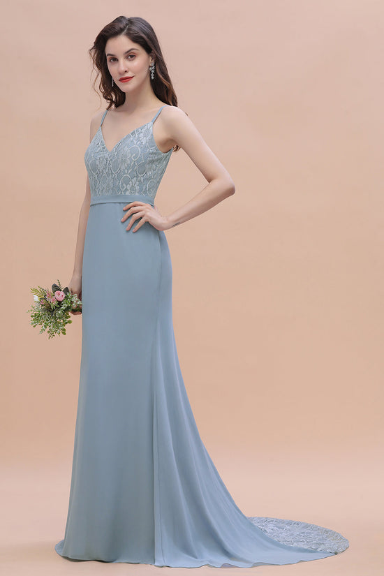 Suchen Sie Steel Blue Brautjungfernkleider Lang Chiffon online bei babyonlinedress.de. Schlichtes Abendkleid für Sie maß geschneidert kaufen.