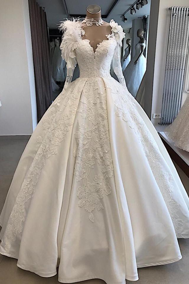 Hier können Sie Modern Brautkleid Mit Ärmel online bei babyonlinedress.de. Prinzessin Hochzeitskleid Mit Federn für Sie mit günstige preis zur Hochzeit.