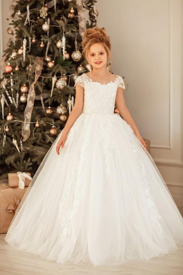 Bestellen Sie Schöne Blumenmädchenkleider mit Spitze online bei babyonlinedress.de. Kinder Hochzeitskleider aus Tüll maß geschneidert kaufen.