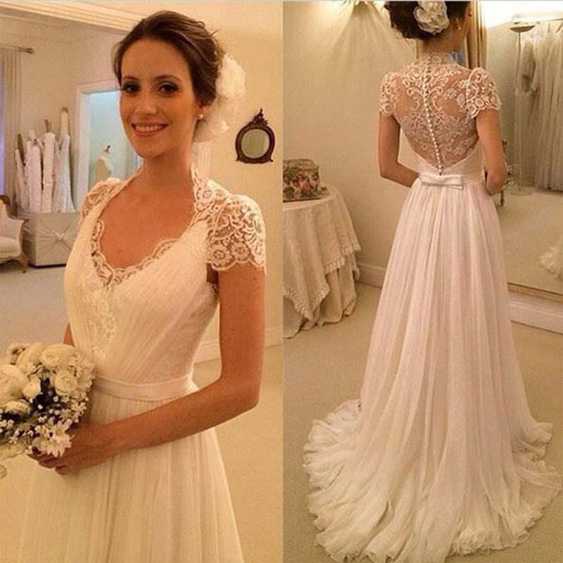 kaufen Sie Schlichte Brautkleider Spitze Günstig Chiffon online bei babyonlinedress.de. Kleider Hochzeitskleider Online für Sie zur Hochzeit nach Maße anfertigen.