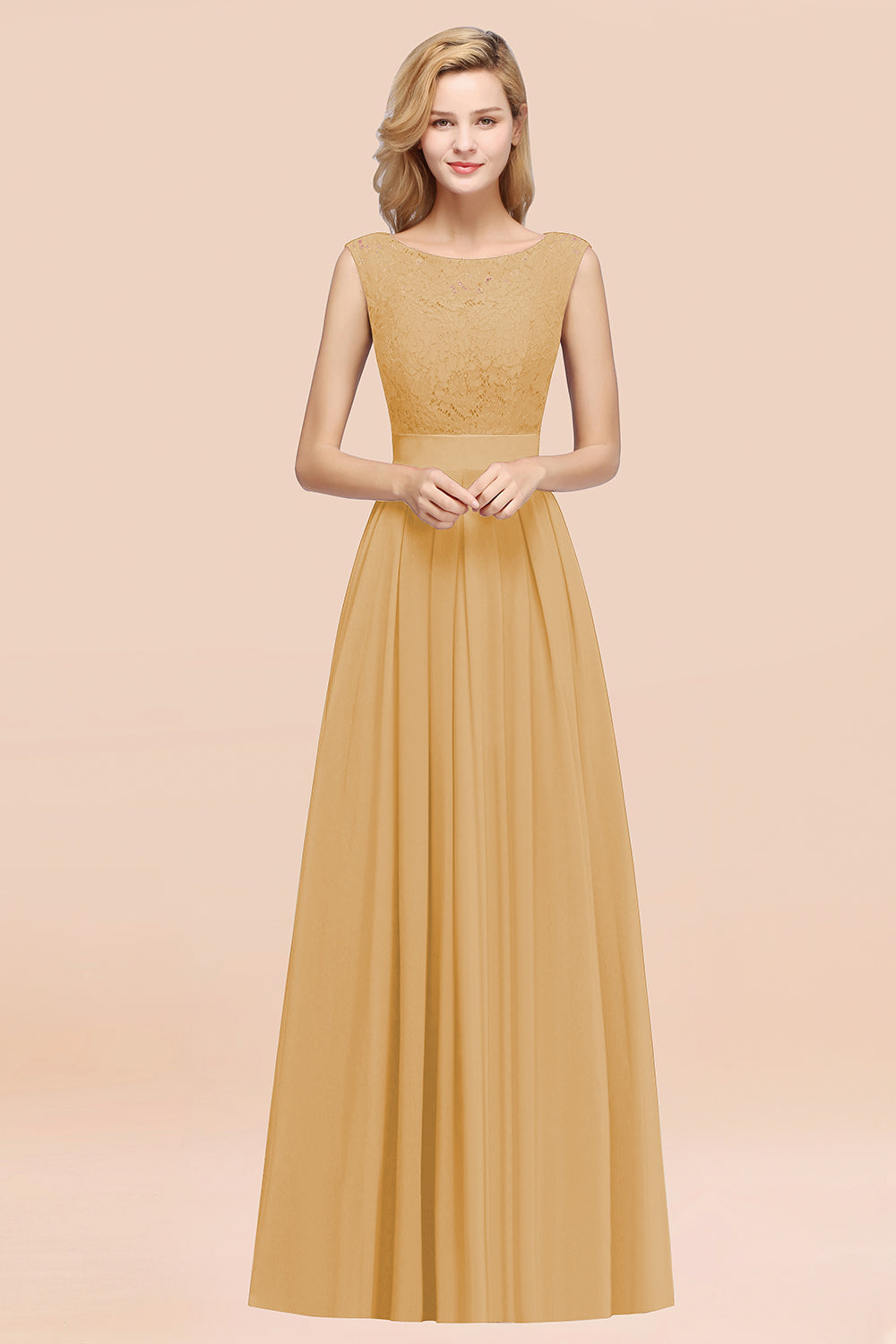 BMbridal Vintage Ärmellos Spitze Bridesmaid Dresses Affordable Chiffon Hochzeit Party Dress Online