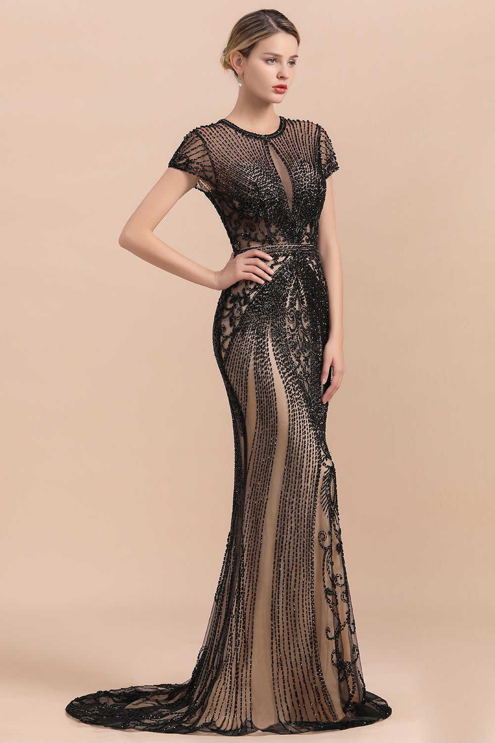 Luxury Meerjungfrau Stil All-Covered Beaded Prom Dress