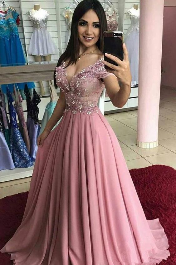 Kaufen Sie Abendkleider Lang Rosa Mit Spitze online bei Thekleid.de. Chiffon Abiballkleider Online für Sie nach maß mit hocher Qualität bekommen.