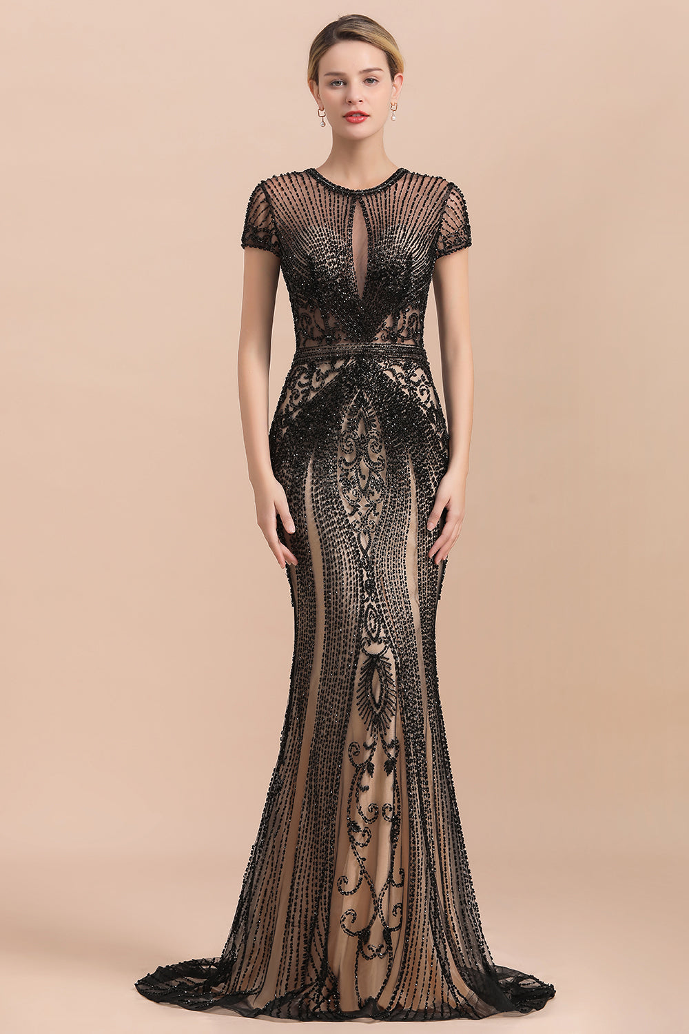 Luxury Meerjungfrau Stil All-Covered Beaded Prom Dress