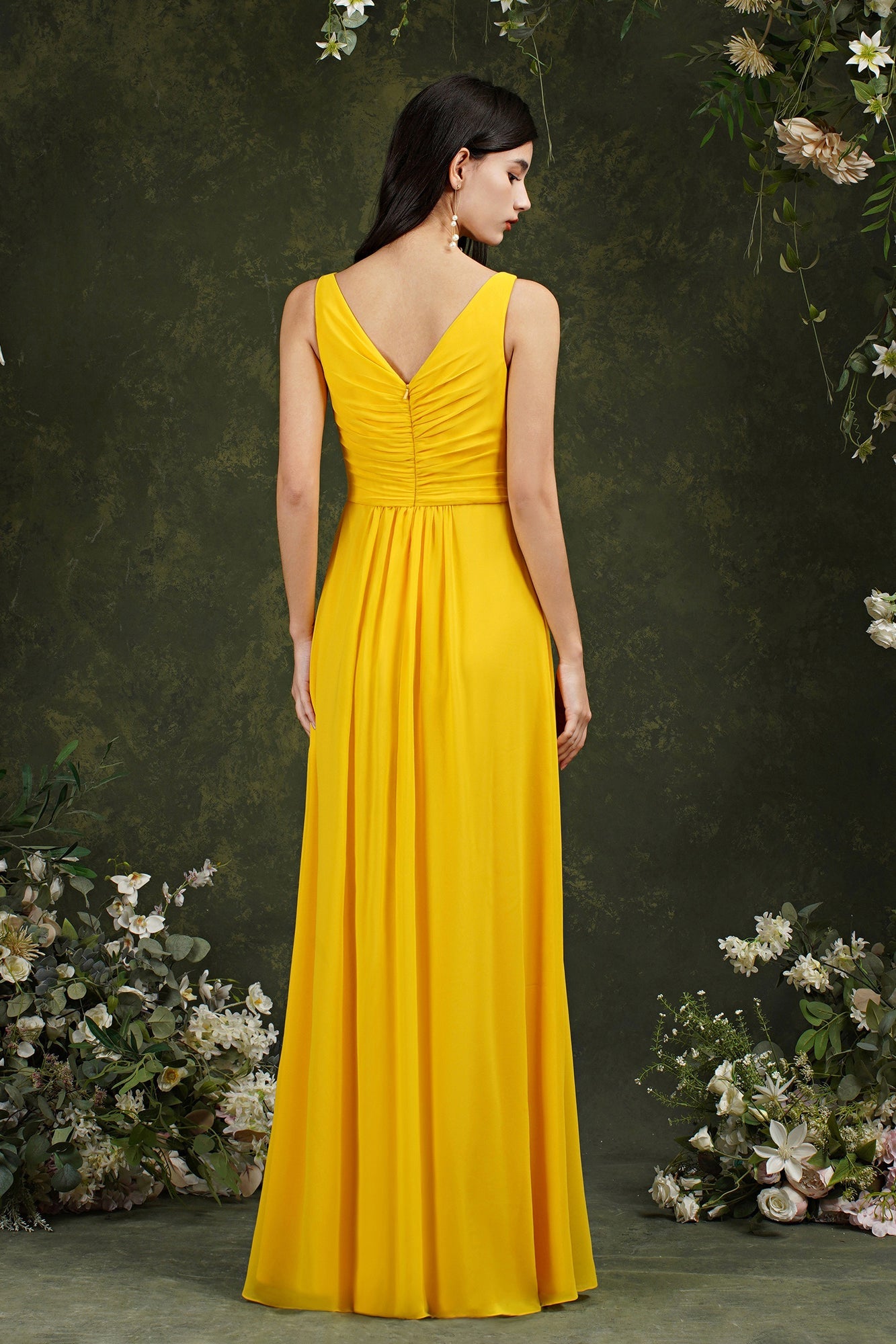 BMbridal Ärmellos Bridesmaid Dress Long With Slit Online