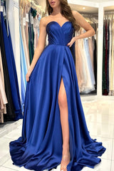 Bmbridal Royal Blue Herz Ausschnitt Prom Dress Split Long