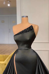 Bmbridal Black Prom Dress Overskirt Long With High Split