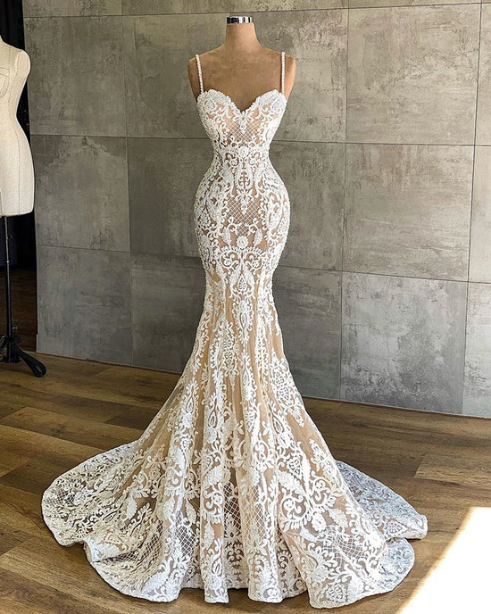 Bestellen Sie designer Hochzeitskleid Meerjungfrau online bei babyonlinedress.de.  Brautkleider mit Spitze für Sie zur Hochzeit gehen.