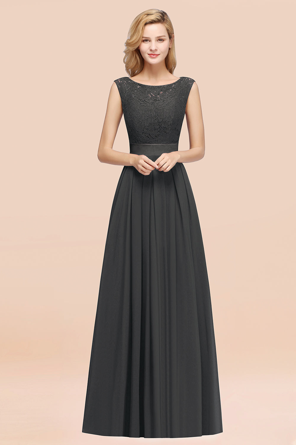 BMbridal Vintage Ärmellos Spitze Bridesmaid Dresses Affordable Chiffon Hochzeit Party Dress Online