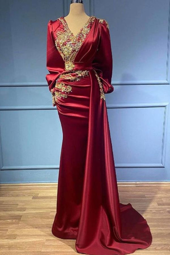 Finden Sie bei Thekleid.de Rote Abendkleider Mit Ärmel online. Elegante Abiballkleider Lang Günstig für Sie zum Abiball gehen.