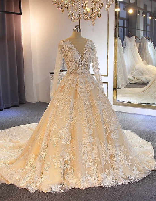 Bestellen Sie Luxus Brautkleider Mit Ärmel online bei babyonlinedress.de. A Linie Hochzeitskleider Spitze Online für Sie nach Maße anfertigen zur Hochzeit.