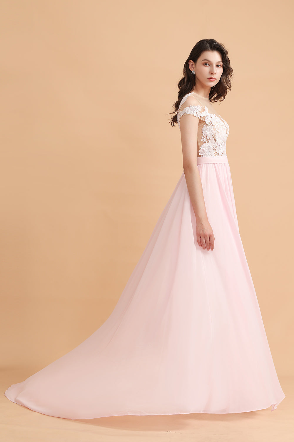 Babyonlinedress.de bietet Große auswahl von Elegante Brautjungfernkleider Lang Rosa aus Chiffon. Günstige Hochzeitsgäste Kleider für Sie zur Hochzeit gehen.