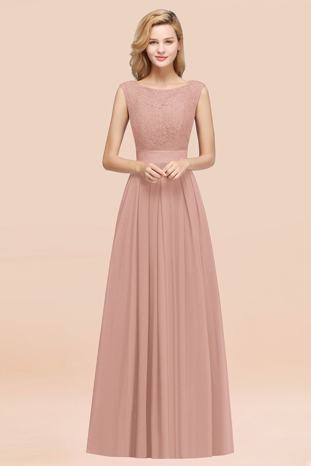 BMbridal Vintage Ärmellos Spitze Bridesmaid Dresses Affordable Chiffon Hochzeit Party Dress Online