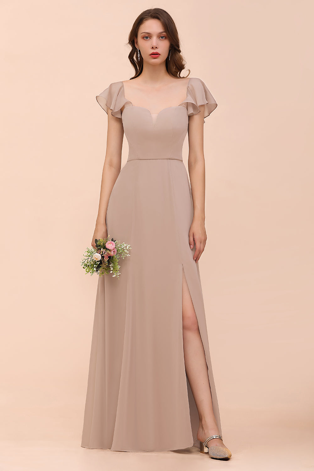 Bestellen Sie Champagne Brautjungfernkleider Lang online bei babyonlinedress.de. Günstiges Kleid Für Brautjungfern maß geschneidert bekommen.
