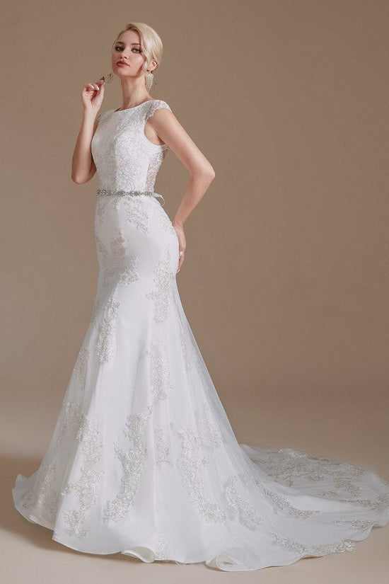 Kaufen Sie Elegante Brautkleider Lang Meerjungfrau mit Spitze online bei babyonlinedress.de mit günstigem Preis.