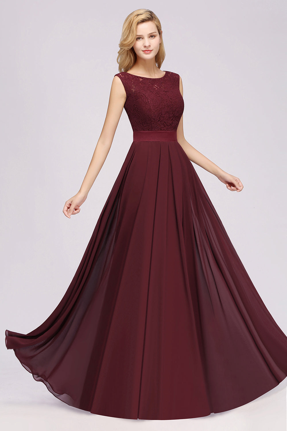 BMbridal Vintage Ärmellos Spitze Bridesmaid Dresses Affordable Chiffon Hochzeit Party Dress Online