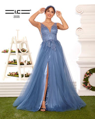 Finden Sie Abendkleider Lang V Ausschnitt online bei Thekleid.de. Abiballkleider mit spitze Blau für Sie zum abiball gehen.