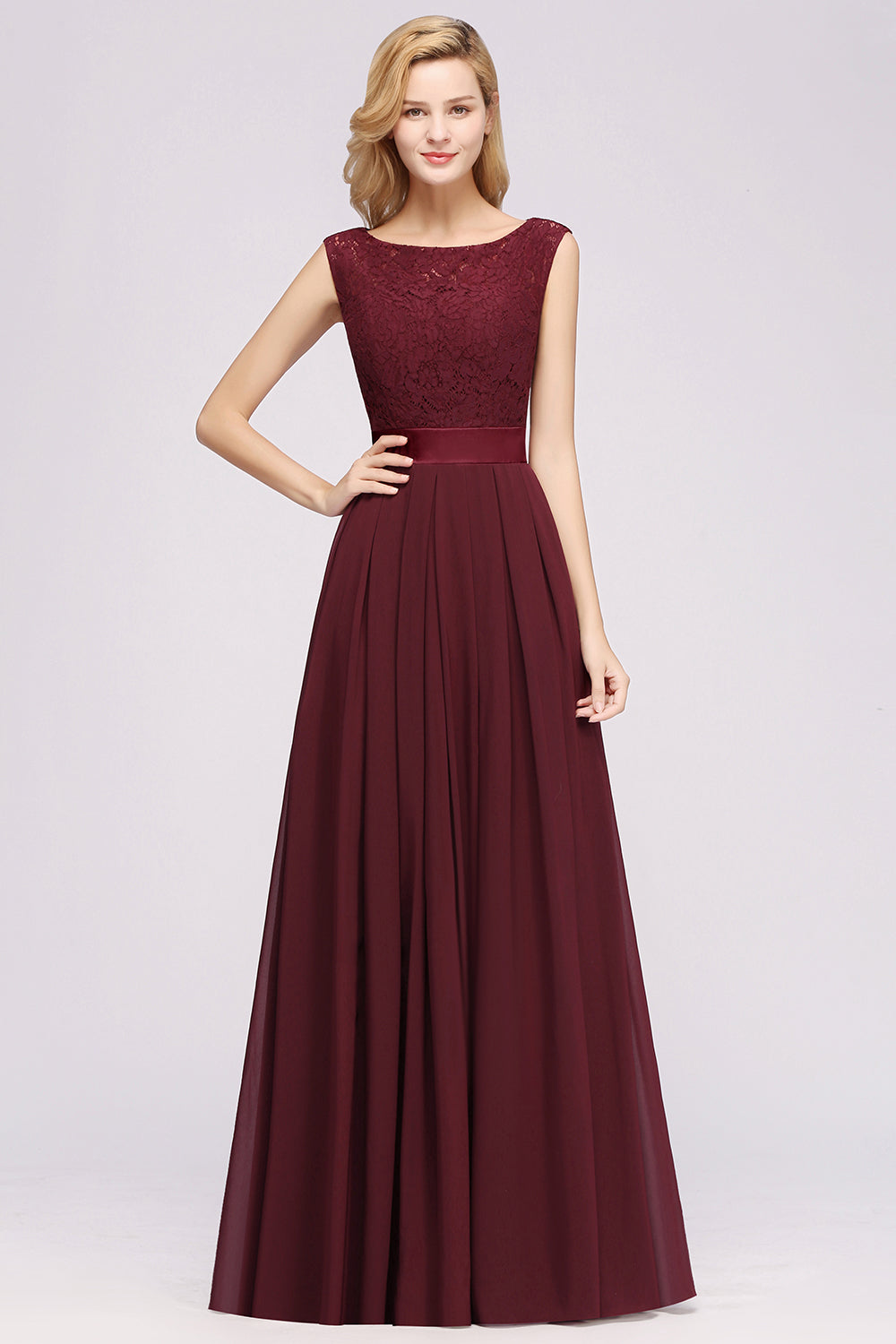 BMbridal Vintage Ärmellos Spitze Bridesmaid Dresses Affordable Chiffon Hochzeit Party Dress Online