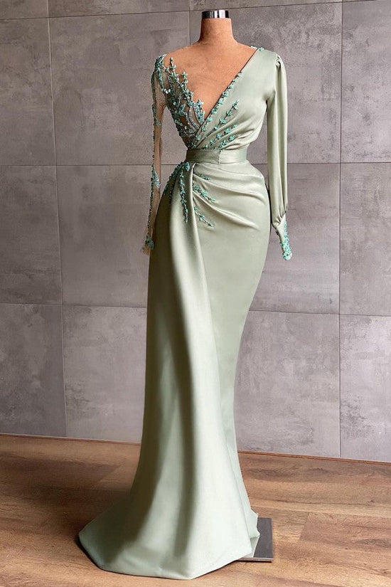 Bestellen Sie Abiballkleider Lang Mint Grün online bei Thekleid.de. Abendkleider mit Ärmel maßgeschneidert kaufen.