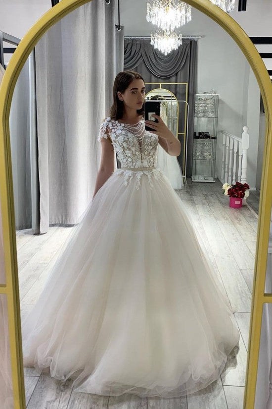Laden Sie das Bild in den Galerie-Viewer, Finden Sie Designer Hochzeitskleid A Linie online bei babyonlinedress.de. Brautkleid Tüll für Sie zur Hochzeit gehen.
