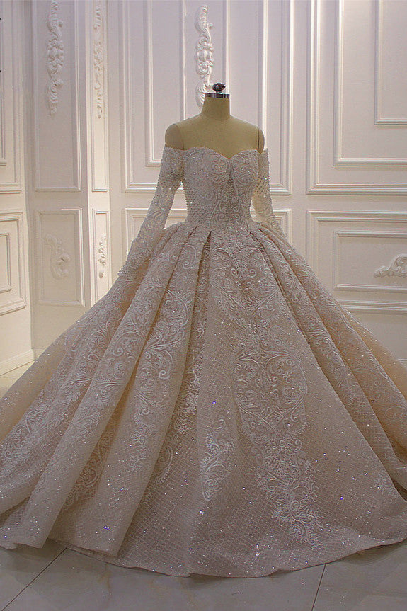 Laden Sie das Bild in den Galerie-Viewer, Finden Sie Luxus Hochzeitskleider Prinzessin Spitze online bei babyonlinedresss.de.Brautkleider mit Ärmel für Sie zur Hochzeit gehen.
