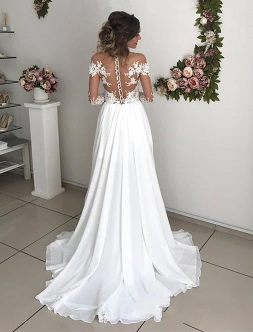 Bestellen Sie Schlichtes Brautkleid Mit Ärmel online bei babyonlinedress.de. Summer Hochzeitskleider mit Spitze für Sie zur Hochzeit gehen.