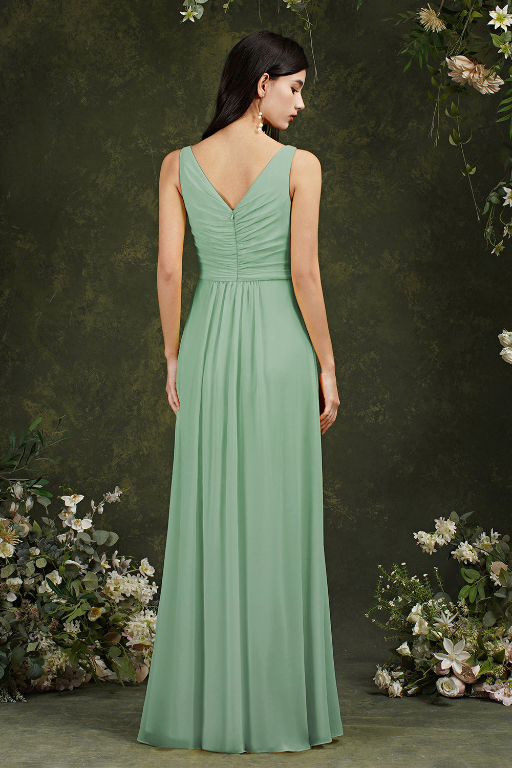 BMbridal Ärmellos Bridesmaid Dress Long With Slit Online