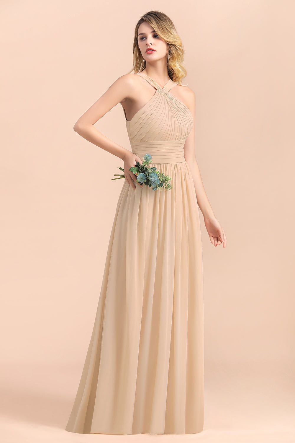 Finden Sie Champagne Brautjungfernkleider Lang Günstig online bei babyonlinedress.de. Kleider Chiffon Kaufen für Sie zur Hochzeit gehen.