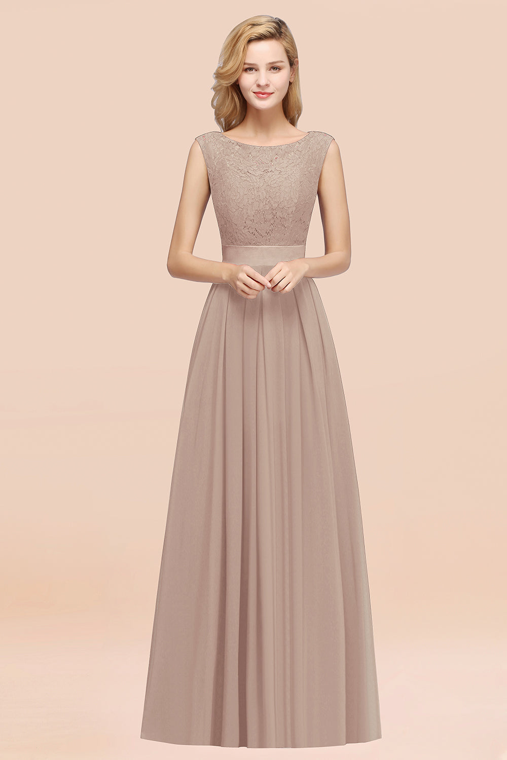 BMbridal Vintage Ärmellos Spitze Bridesmaid Dresses Affordable Chiffon Hochzeit Party Dress Online