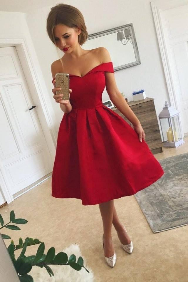 hier können Sie Rote Cocktailkleider Kurze Satin online bei Thekleid.de. A Line Kleider Abiballkleider Online mit hocher Qualität und günstigen preisen.