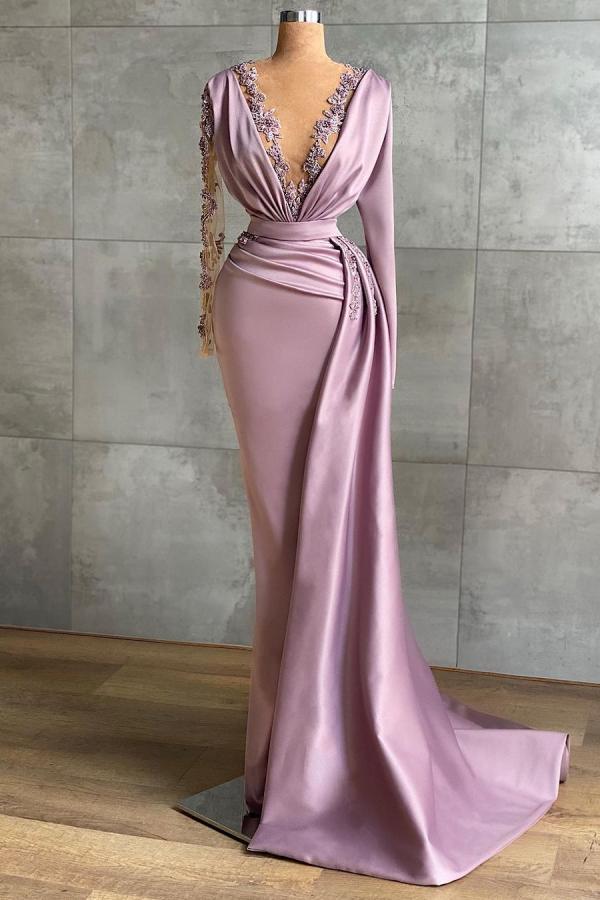 Bestellen Sie Flieder Abendkleider Lang Günstig online bei Thekleid.de. Abiballkleider mit Ärmel für Sie zum abiball gehen.