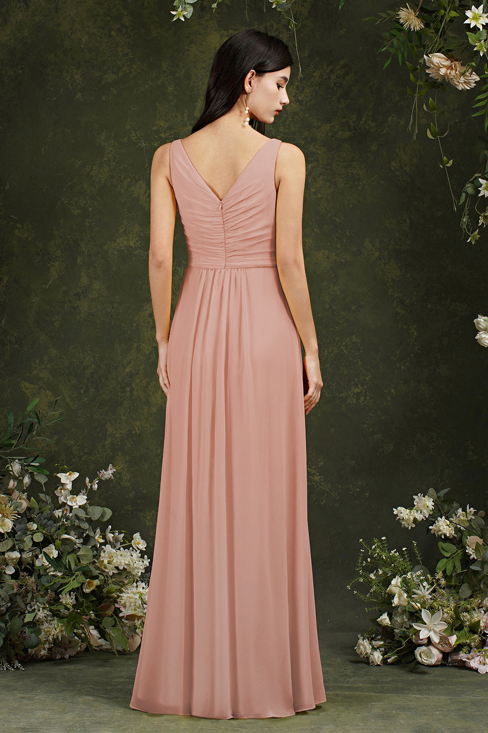 BMbridal Ärmellos Bridesmaid Dress Long With Slit Online